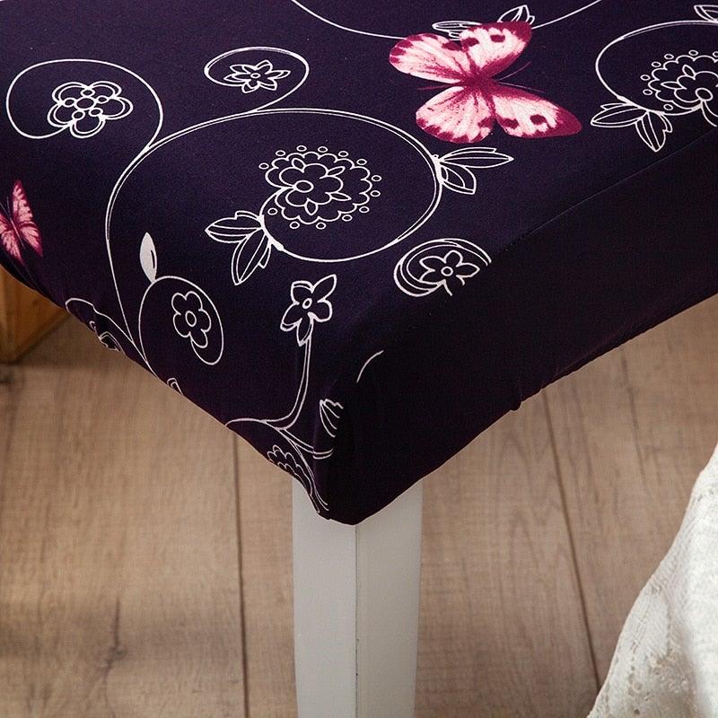 Pink Butterfly Print Elastic Chair Cover for Home Decoration Elastic Slipcovers Chair Seat Covers For Dining Room  Chair Slipcovers for Dining Room Chair seat Covers Chair Protectors for Party Pet Protection Universal Fit Soft Polyester Stevvex