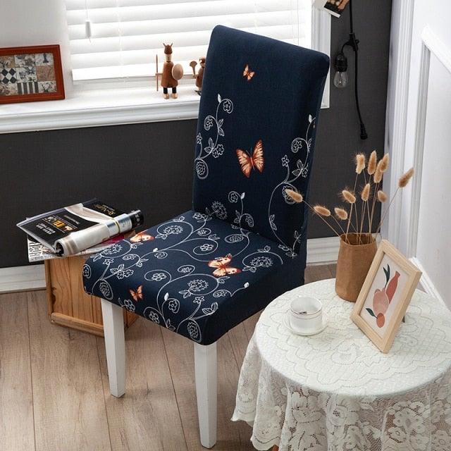 Pink Butterfly Print Elastic Chair Cover for Home Decoration Elastic Slipcovers Chair Seat Covers For Dining Room  Chair Slipcovers for Dining Room Chair seat Covers Chair Protectors for Party Pet Protection Universal Fit Soft Polyester Stevvex