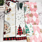 Pink Christmas Dish Towels Set - Absorbent Quick-Dry Cotton Kitchen Towels BandsCo Straps