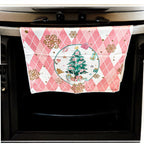 Pink Christmas Dish Towels Set - Absorbent Quick-Dry Cotton Kitchen Towels BandsCo Straps