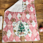 Pink Christmas Dish Towels Set - Absorbent Quick-Dry Cotton Kitchen Towels BandsCo Straps
