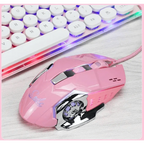 Pink Girly Gaming Mouse 3200DPI Backlight Adjustable 4 Level DPI Wired Women's Mice For Gamers Stevvex