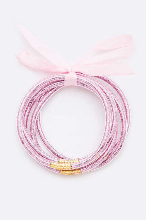 Gold Dust Stackable Bracelet Set For Women Adjustable