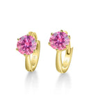 925 Sterling Silver Moissanite Clip-On Earrings Round Six-Prong White Gold BandsCo Straps