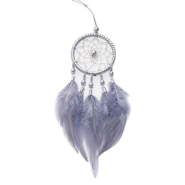 Pink Handmade Dream Catcher Wind Chimes Indian Style Feather Pendant Dream Catcher Car Hanging Decoration Wind Chime Wall Hanging Home Decor Stevvex