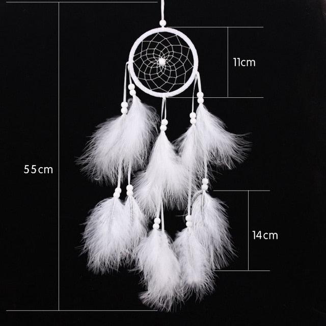 Pink Handmade Dream Catcher Wind Chimes Indian Style Feather Pendant Dream Catcher Car Hanging Decoration Wind Chime Wall Hanging Home Decor Stevvex
