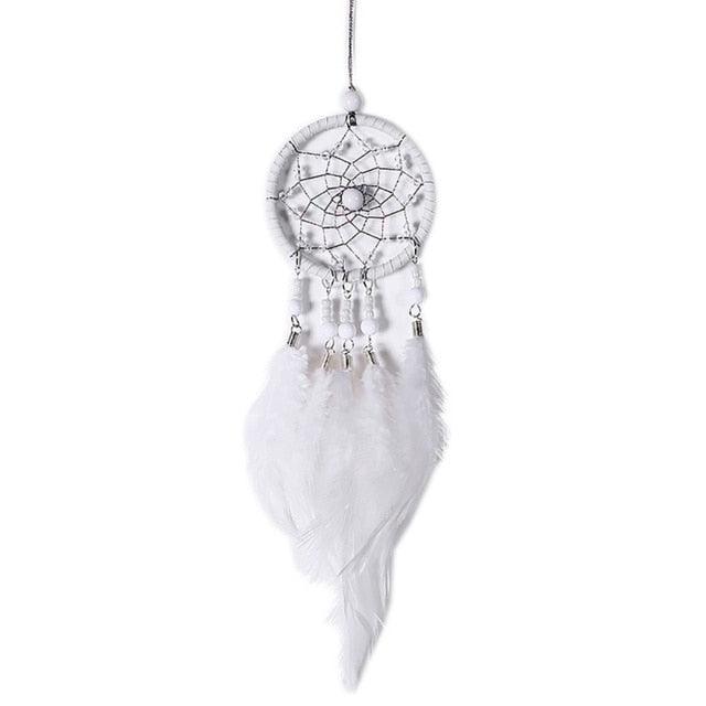 Pink Handmade Dream Catcher Wind Chimes Indian Style Feather Pendant Dream Catcher Car Hanging Decoration Wind Chime Wall Hanging Home Decor Stevvex