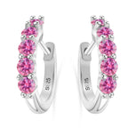 1ct D Color 3mm Moissanite Hoop Charm Earrings 925 Sterling Silver Women BandsCo Straps