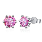 1-2 Carat D Color Moissanite Stud Earrings 925 Sterling Silver Wedding BandsCo Straps