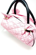Pink Quilted Makeup Purse - Cute Cosmetic Bag Handbag BandsCo Straps