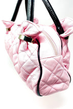 Pink Quilted Makeup Purse - Cute Cosmetic Bag Handbag BandsCo Straps