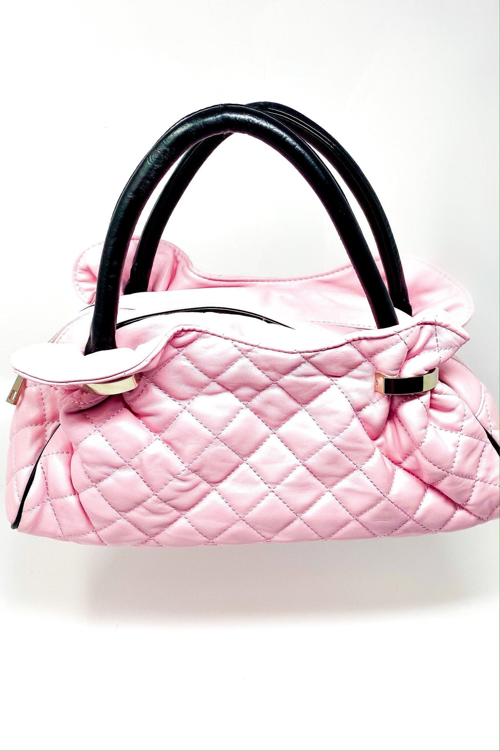 Pink Quilted Makeup Purse - Cute Cosmetic Bag Handbag BandsCo Straps