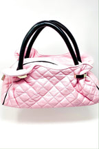 Pink Quilted Makeup Purse - Cute Cosmetic Bag Handbag BandsCo Straps