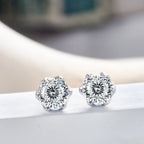 Pink Royal Blue Moissanite Stud Earrings S925 Sterling Silver 0.5 1 2 Ct Bride BandsCo Straps