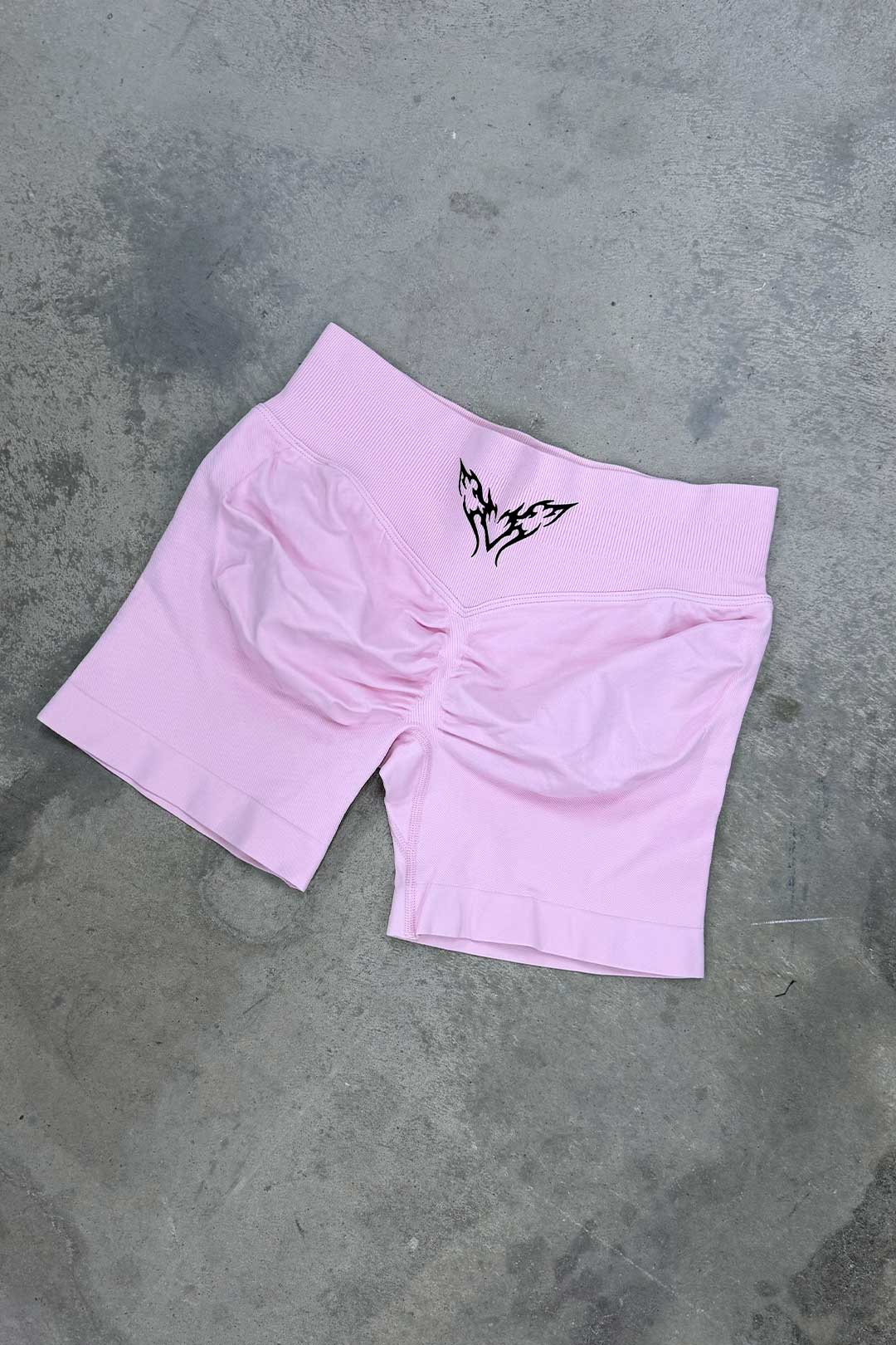 Tramp Stamp Mid Waist Gym Short Thrash Happy