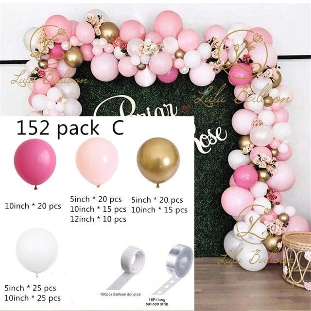 Pink White And Gold Balloon Garland Arch Kit For Bridal Shower Wedding Decors Baby Shower Party Decoration For Girls Birthday Stevvex