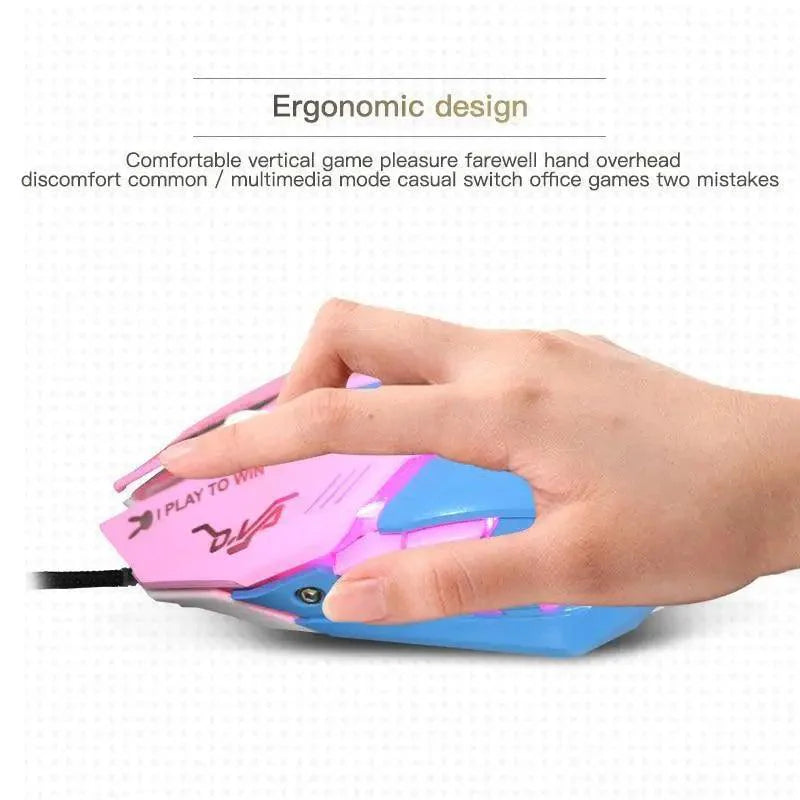 Pink Wired Gaming Mouse Girl Mouse 6 Buttons 3200 DPI USB Computer Mice Gamer Mouse For PC Stevvex