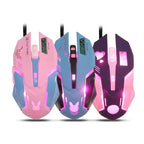 Pink Wired Gaming Mouse Girl Mouse 6 Buttons 3200 DPI USB Computer Mice Gamer Mouse For PC Stevvex