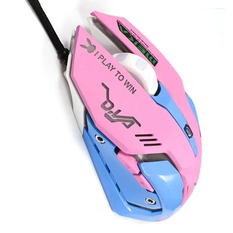 Pink Wired Gaming Mouse Girl Mouse 6 Buttons 3200 DPI USB Computer Mice Gamer Mouse For PC Stevvex
