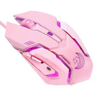 Pink Wired Gaming Mouse Girl Mouse 6 Buttons 3200 DPI USB Computer Mice Gamer Mouse For PC Stevvex