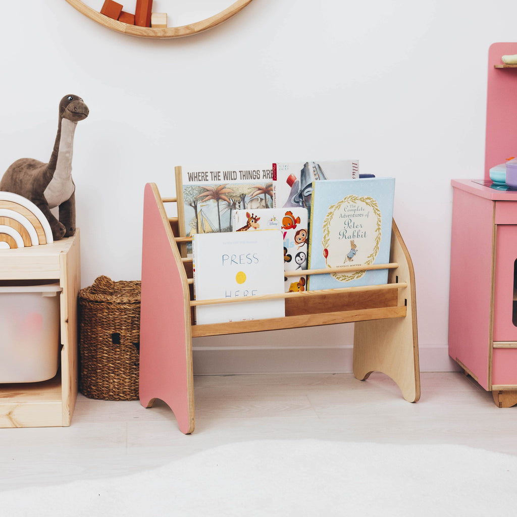 Wooden Montessori Bookshelf Pink - SJB-DIAMOND ELITES