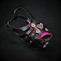 The ''Bijou'' Basket Muzzle Black & Pink - SJB-DIAMOND ELITES