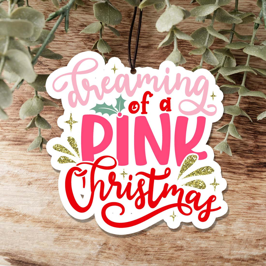 Pink Christmas Hanging Air Freshener Scented Car Home Closet Office Ornament BandsCo Straps