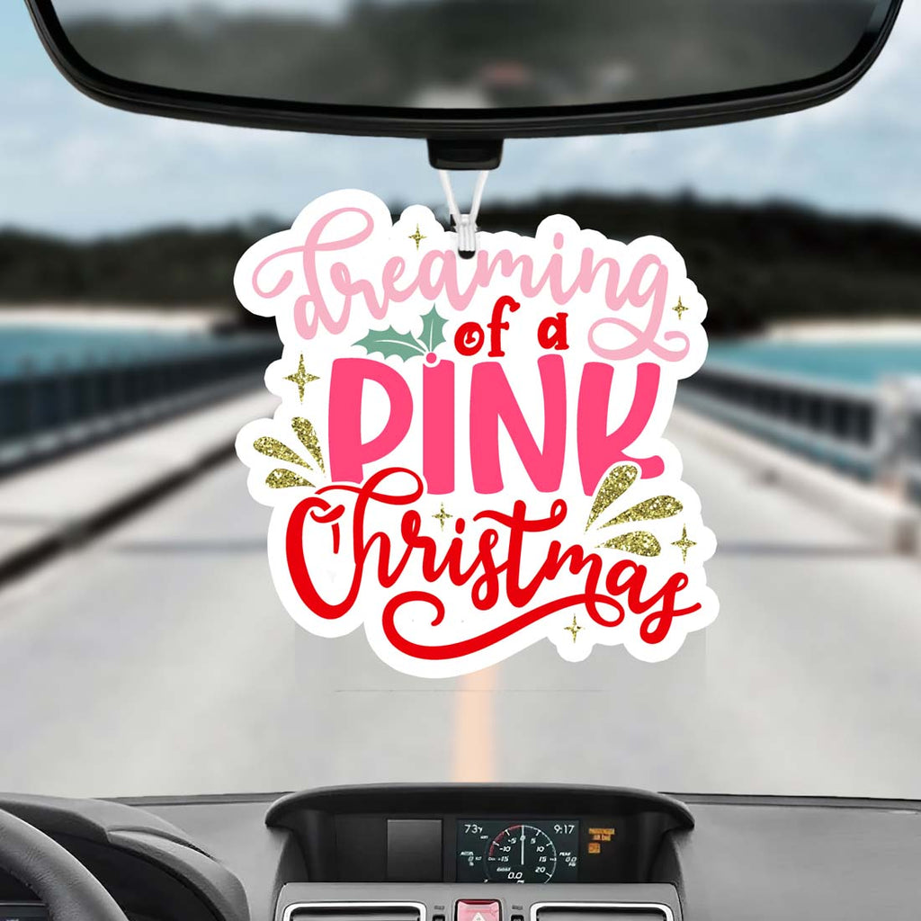 Pink Christmas Hanging Air Freshener Scented Car Home Closet Office Ornament BandsCo Straps