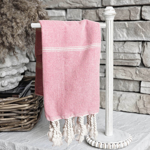 Turkish Hand Towel Oversized 100% Cotton Peshtemal Lightweight Absorbent BandsCo Straps