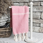 Turkish Hand Towel Oversized 100% Cotton Peshtemal Lightweight Absorbent BandsCo Straps