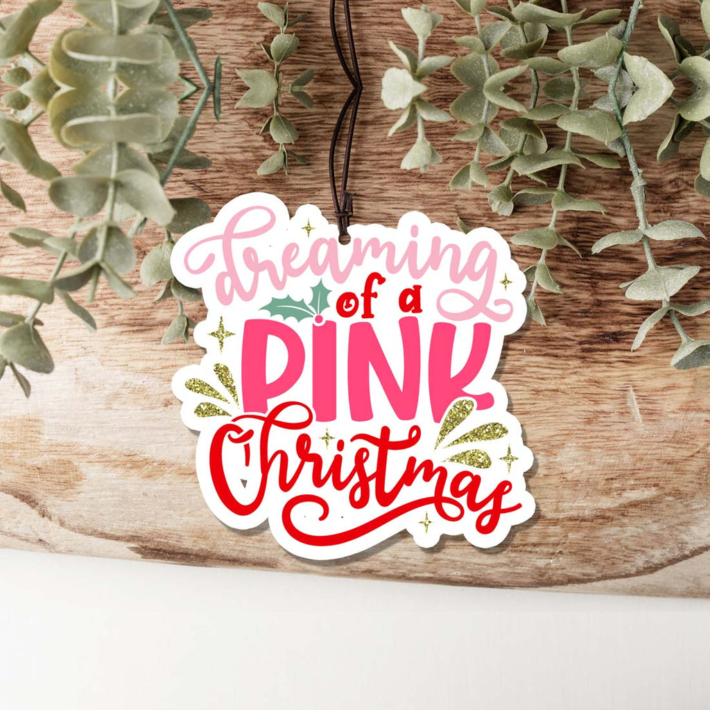 Pink Christmas Hanging Air Freshener Scented Car Home Closet Office Ornament BandsCo Straps