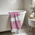 XL Turkish Cotton Towel 200GSM Oversized Bath, Pool, Hair and Picnic Towel BandsCo Straps