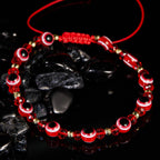 Pinky Promise Blue Bracelet Sets Colorful Crystal Bead Rope Chain Lucky Couple Bracelets Colorful Eye Bracelets Handmade Braided Rope Bracelets For Women Friendship Charm Jewelry
