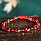 Pinky Promise Blue Bracelet Sets Colorful Crystal Bead Rope Chain Lucky Couple Bracelets Colorful Eye Bracelets Handmade Braided Rope Bracelets For Women Friendship Charm Jewelry