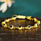 Pinky Promise Blue Bracelet Sets Colorful Crystal Bead Rope Chain Lucky Couple Bracelets Colorful Eye Bracelets Handmade Braided Rope Bracelets For Women Friendship Charm Jewelry