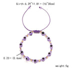 Pinky Promise Blue Bracelet Sets Colorful Crystal Bead Rope Chain Lucky Couple Bracelets Colorful Eye Bracelets Handmade Braided Rope Bracelets For Women Friendship Charm Jewelry