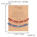 Pinky Promise Blue Bracelet Sets Colorful Crystal Bead Rope Chain Lucky Couple Bracelets Colorful Eye Bracelets Handmade Braided Rope Bracelets For Women Friendship Charm Jewelry