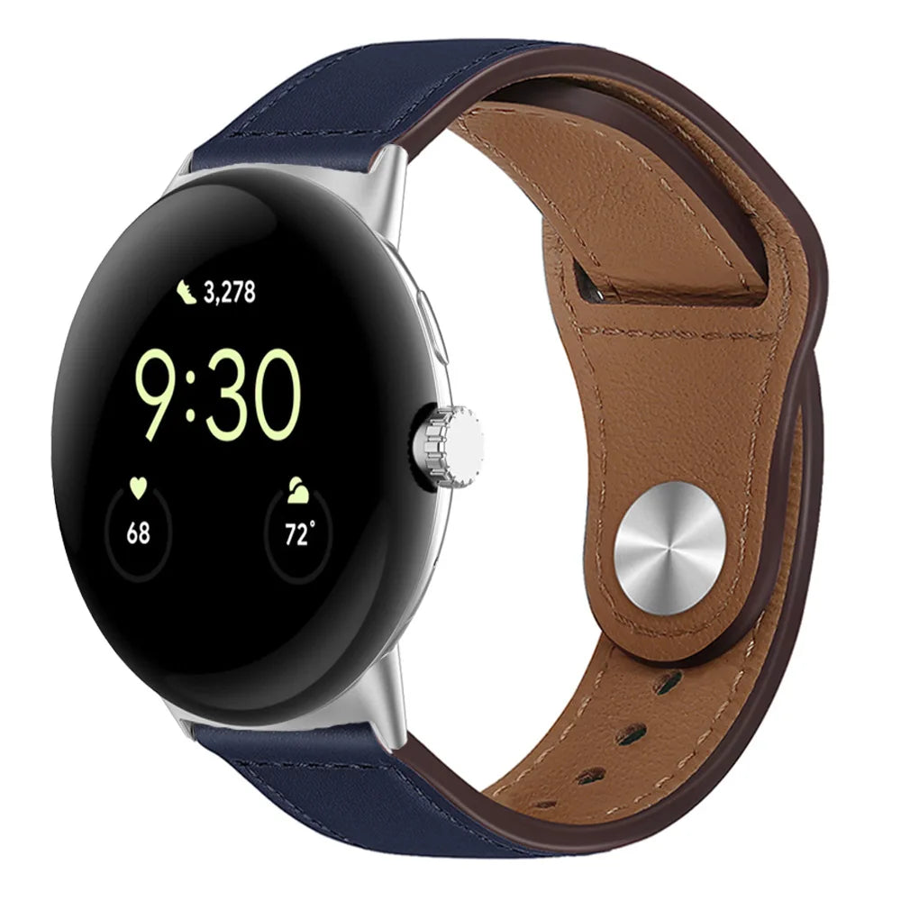 Pixel Watch 1 2 3 4 41mm 45mm Leather Band - Genuine