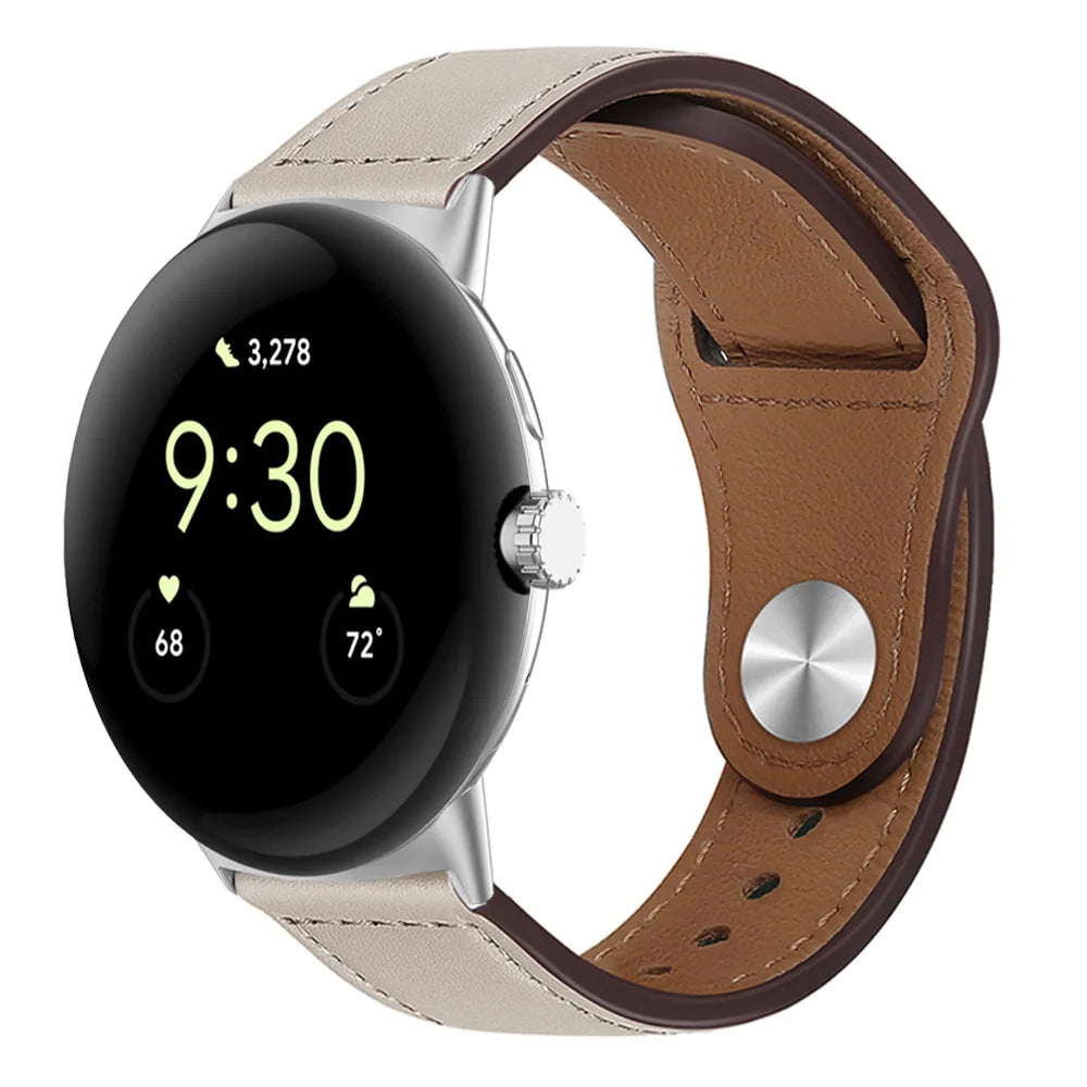 Pixel Watch 1 2 3 4 41mm 45mm Leather Band - Genuine