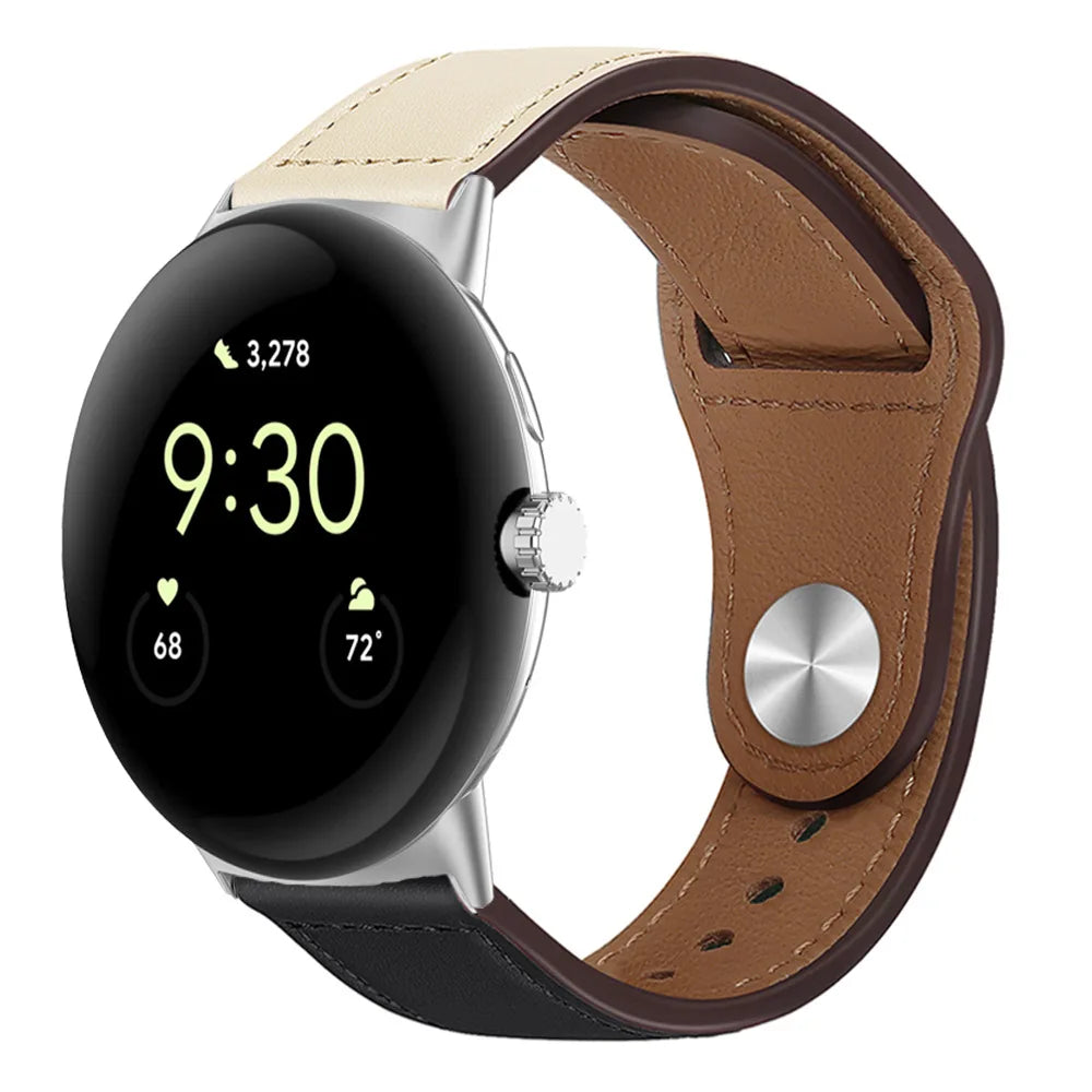 Pixel Watch 1 2 3 4 41mm 45mm Leather Band - Genuine