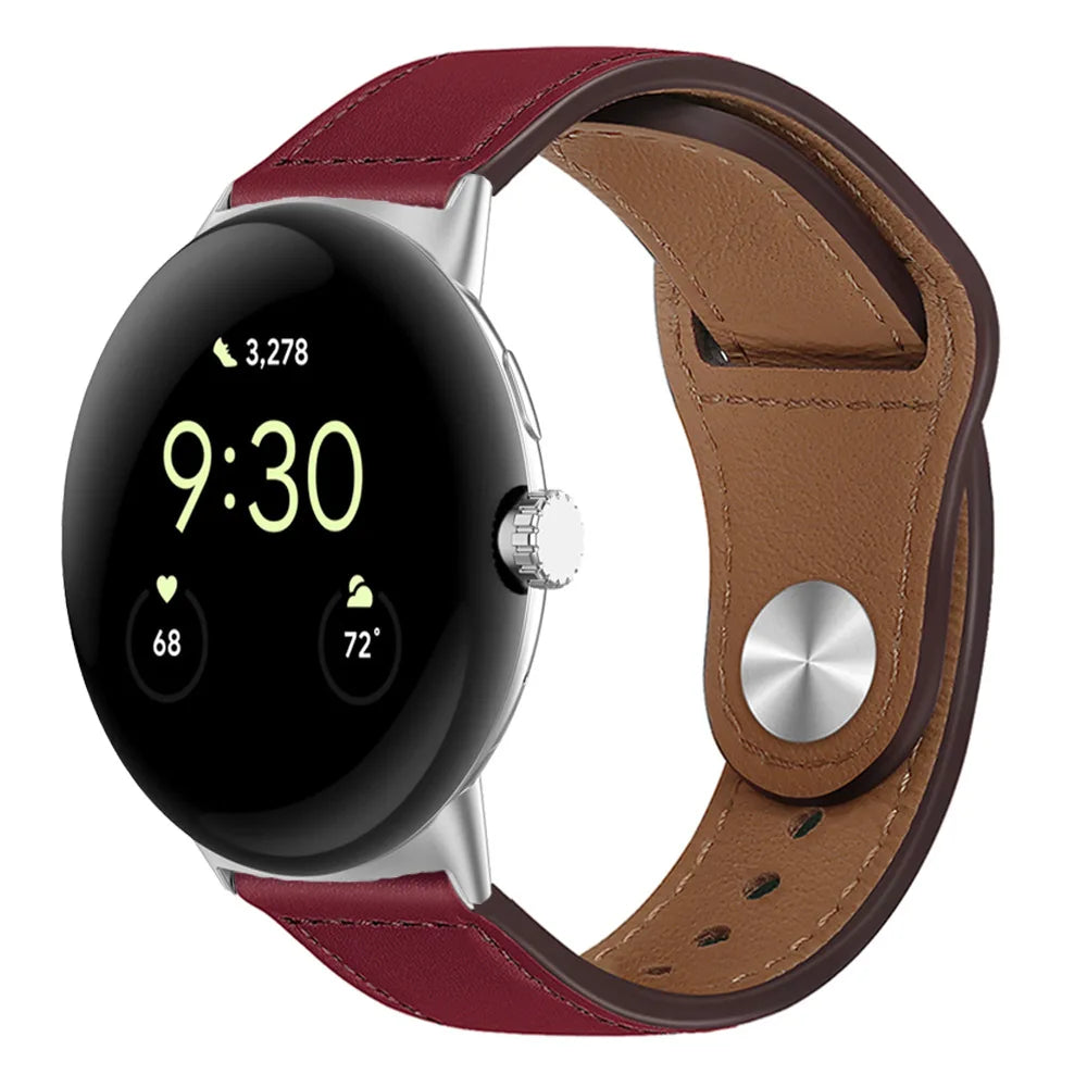 Pixel Watch 1 2 3 4 41mm 45mm Leather Band - Genuine