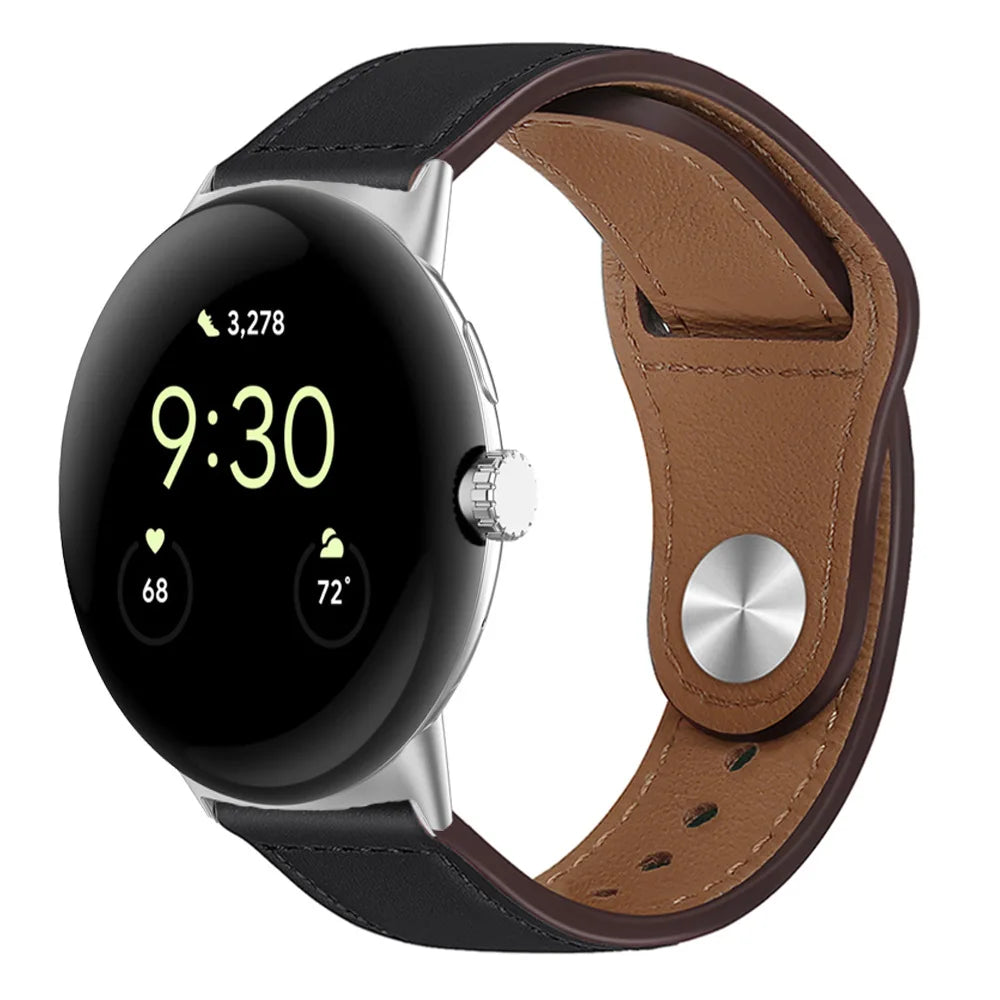 Pixel Watch 1 2 3 4 41mm 45mm Leather Band - Genuine