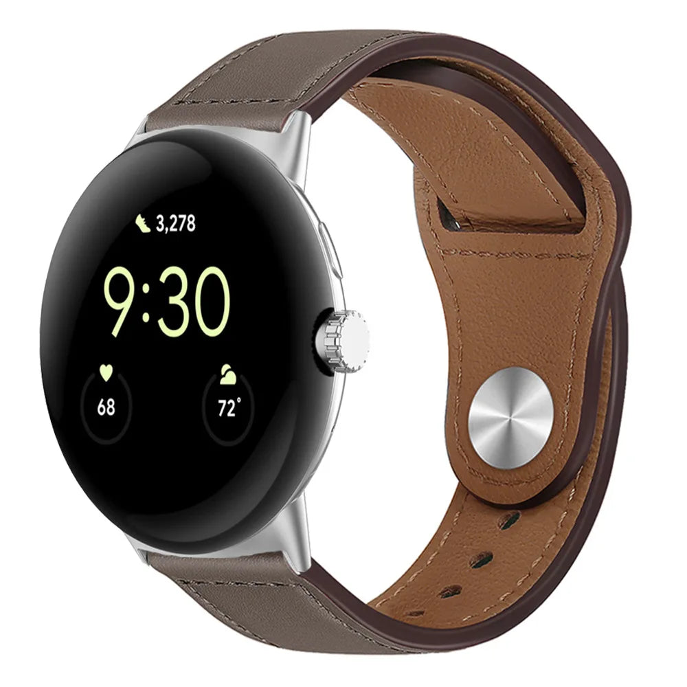 Pixel Watch 1 2 3 4 41mm 45mm Leather Band - Genuine