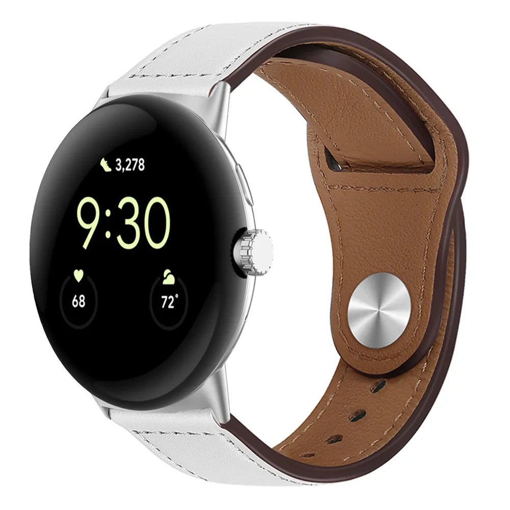Pixel Watch 1 2 3 4 41mm 45mm Leather Band - Genuine