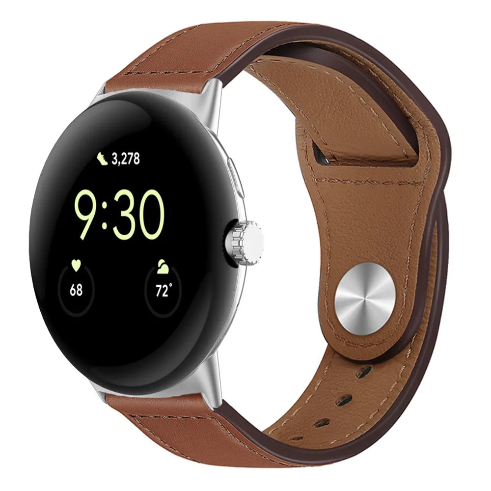 Pixel Watch 1 2 3 4 41mm 45mm Leather Band - Genuine