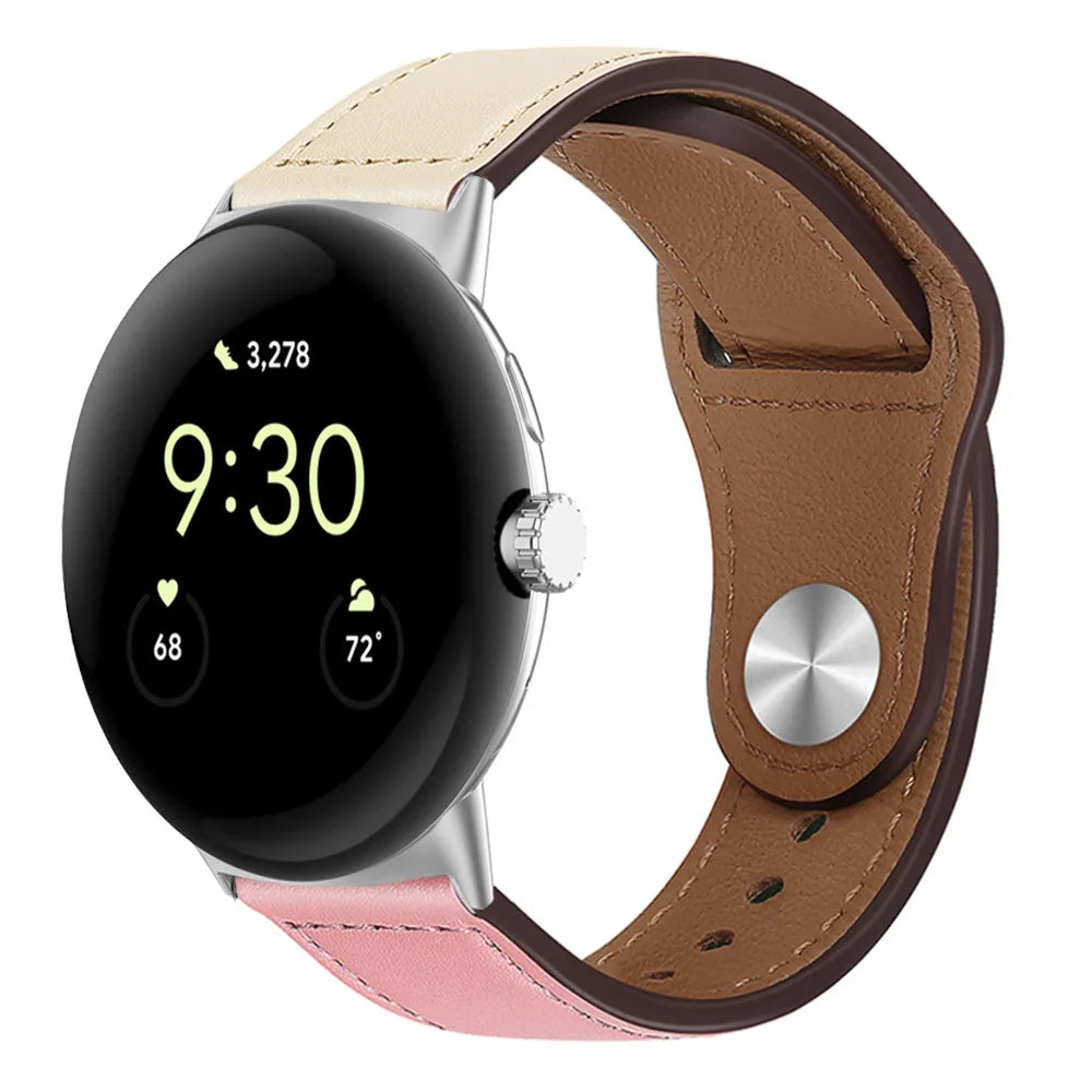 Pixel Watch 1 2 3 4 41mm 45mm Leather Band - Genuine