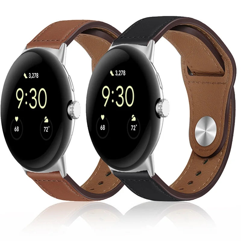 Pixel Watch 1 2 3 4 41mm 45mm Leather Band - Genuine