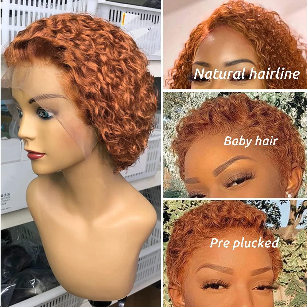 Pixie Cut Short Curly Wig Human Hair Wigs Pre Plucked Brazilian Deep Water Wave Virgin Lace Front Wig For Women With Baby Hair Wigs For Black Women Gifts for Girlfriends Stevvex