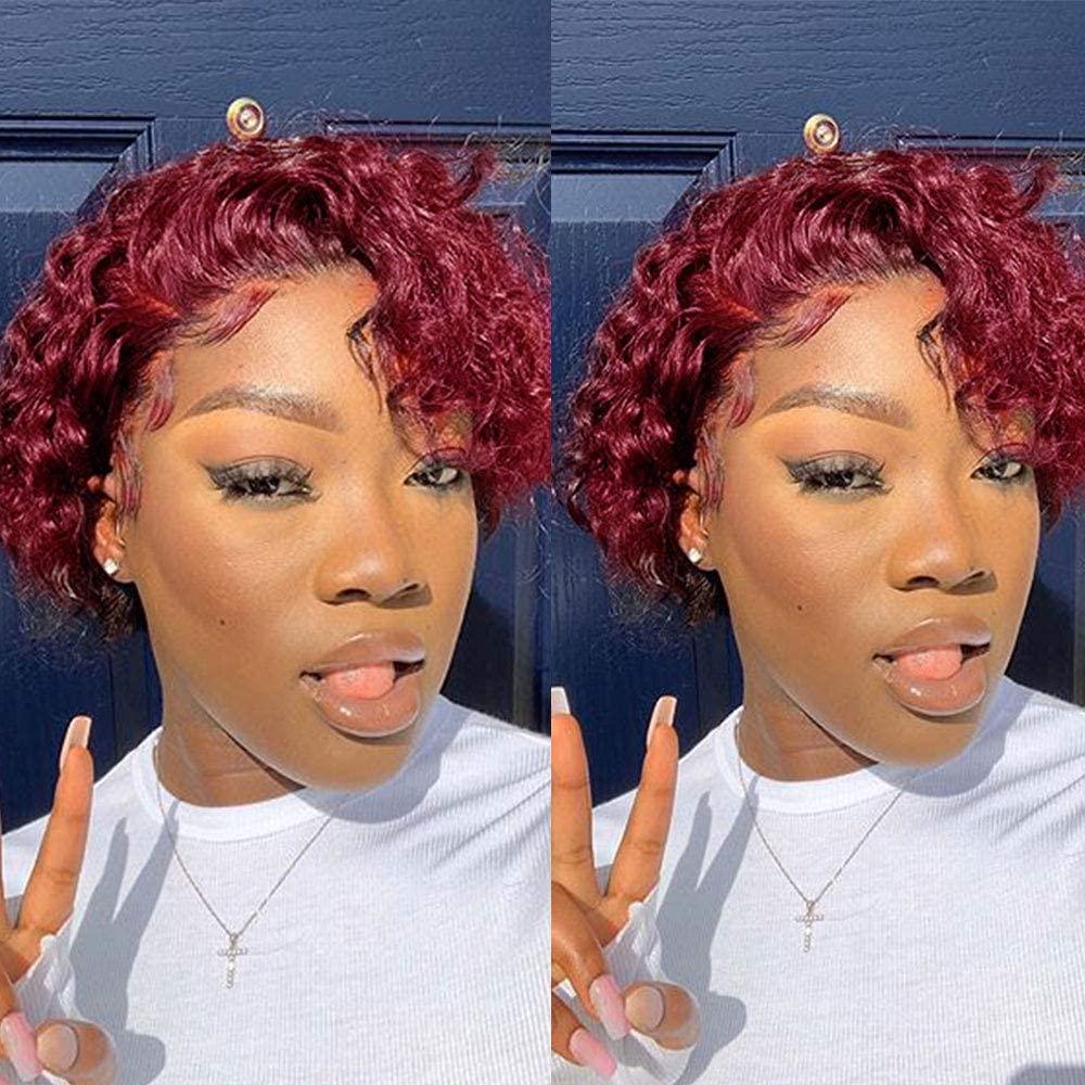 Pixie Cut Short Curly Wig Human Hair Wigs Pre Plucked Brazilian Deep Water Wave Virgin Lace Front Wig For Women With Baby Hair Wigs For Black Women Gifts for Girlfriends Stevvex