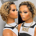 Pixie Cut Short Curly Wig Human Hair Wigs Pre Plucked Brazilian Deep Water Wave Virgin Lace Front Wig For Women With Baby Hair Wigs For Black Women Gifts for Girlfriends Stevvex